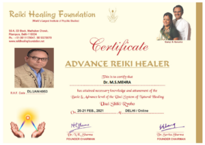 CERTIFICATE REIKI LEVEL 2